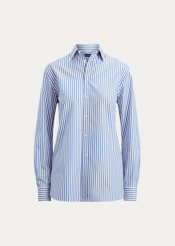 Ralph Lauren Adrien Striped Cotton Skjorter Dame Danmark (OIQTD0285)